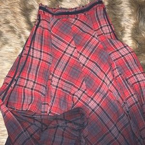 LONG plaid skirt